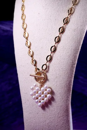 14K Gold Filled Locket Chain with Fresh Water Pearls Pendant