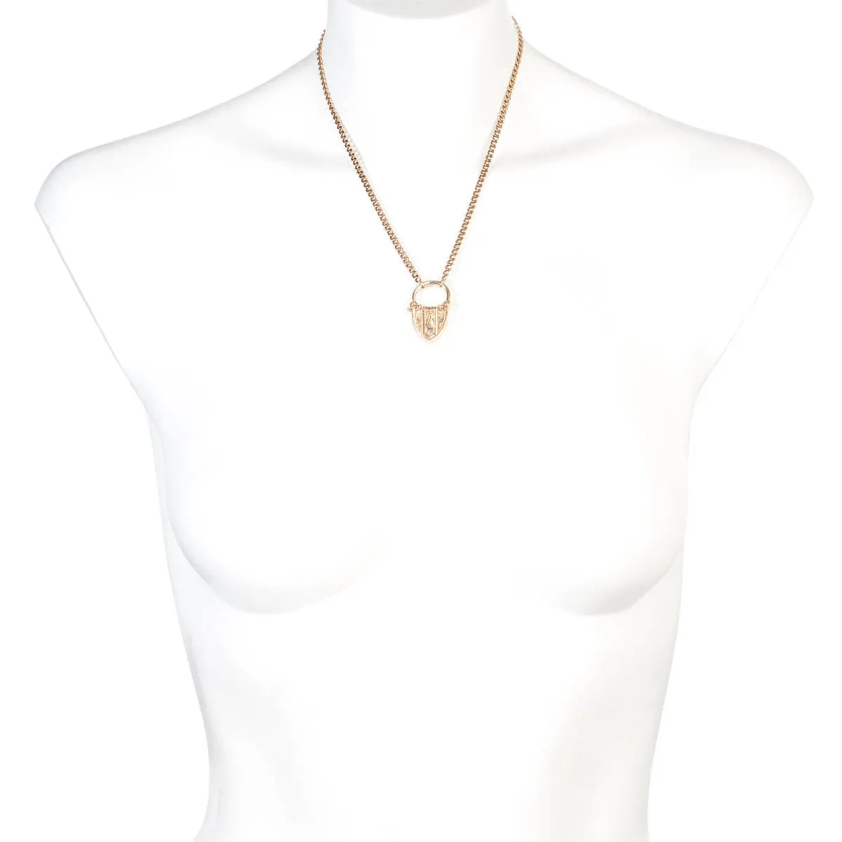 1870's Victorian 14k Gold Padlock Necklace