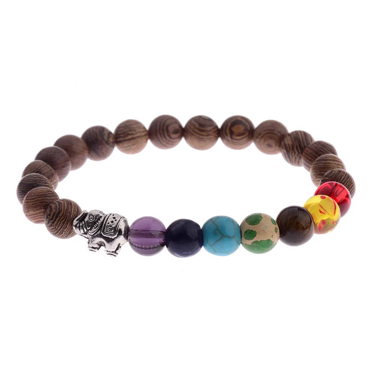 8mm Unisex 7 Chakra Bracelets Lava Stone Healing Beaded Bangle Diffuser Bracelets Balance Yoga Jewelry Gifts for Men Women