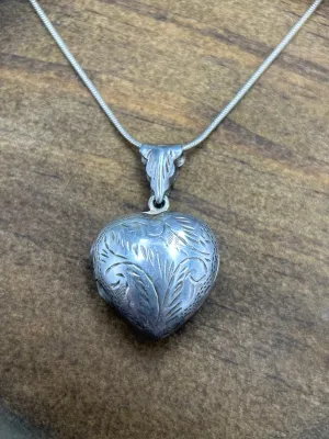 Antique Victorian Silver Heart Locket