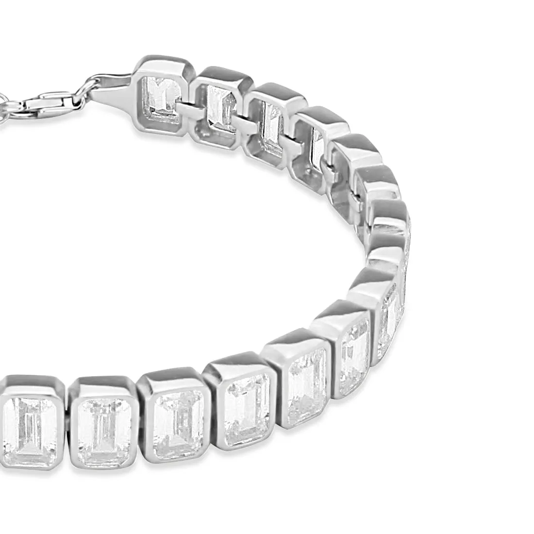 Bezel-Set Emerald Tennis Statement Bracelet
