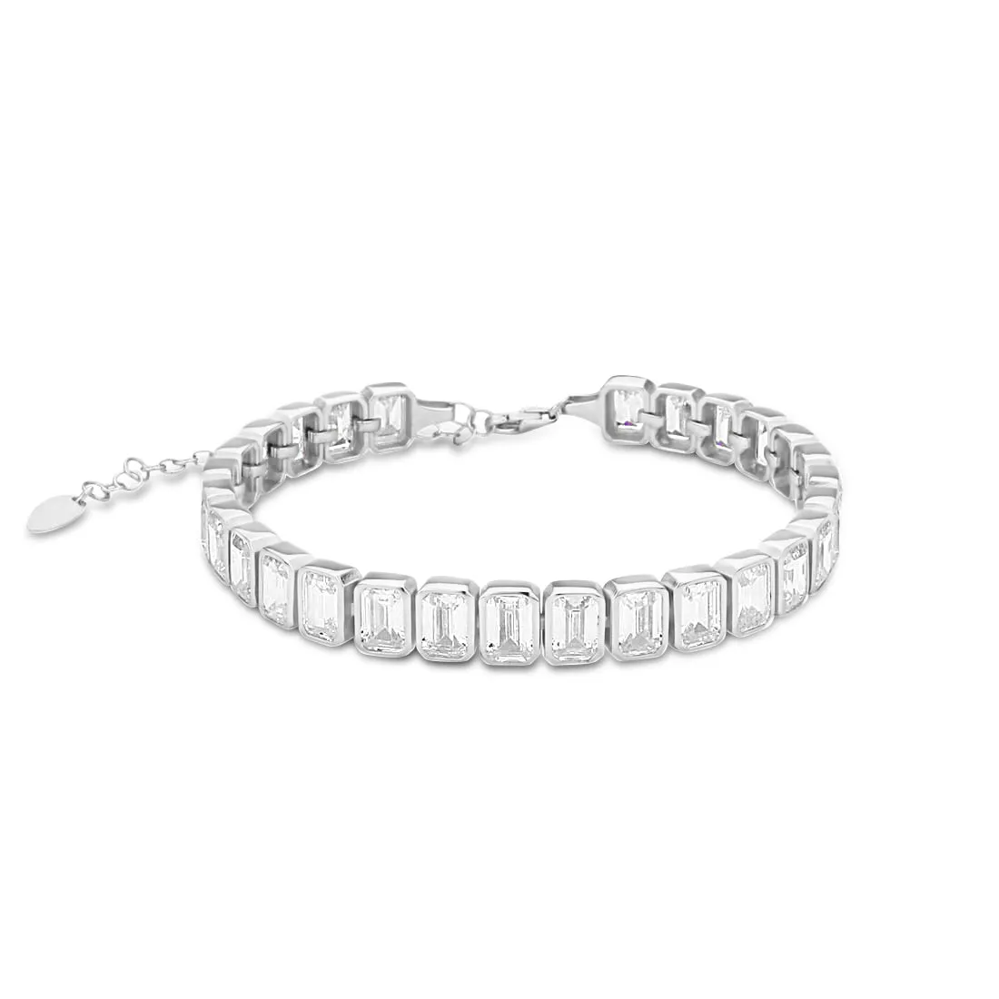 Bezel-Set Emerald Tennis Statement Bracelet