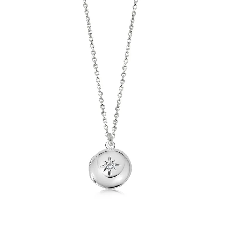 Biography Mini Locket Necklace - Silver - 41025SNON