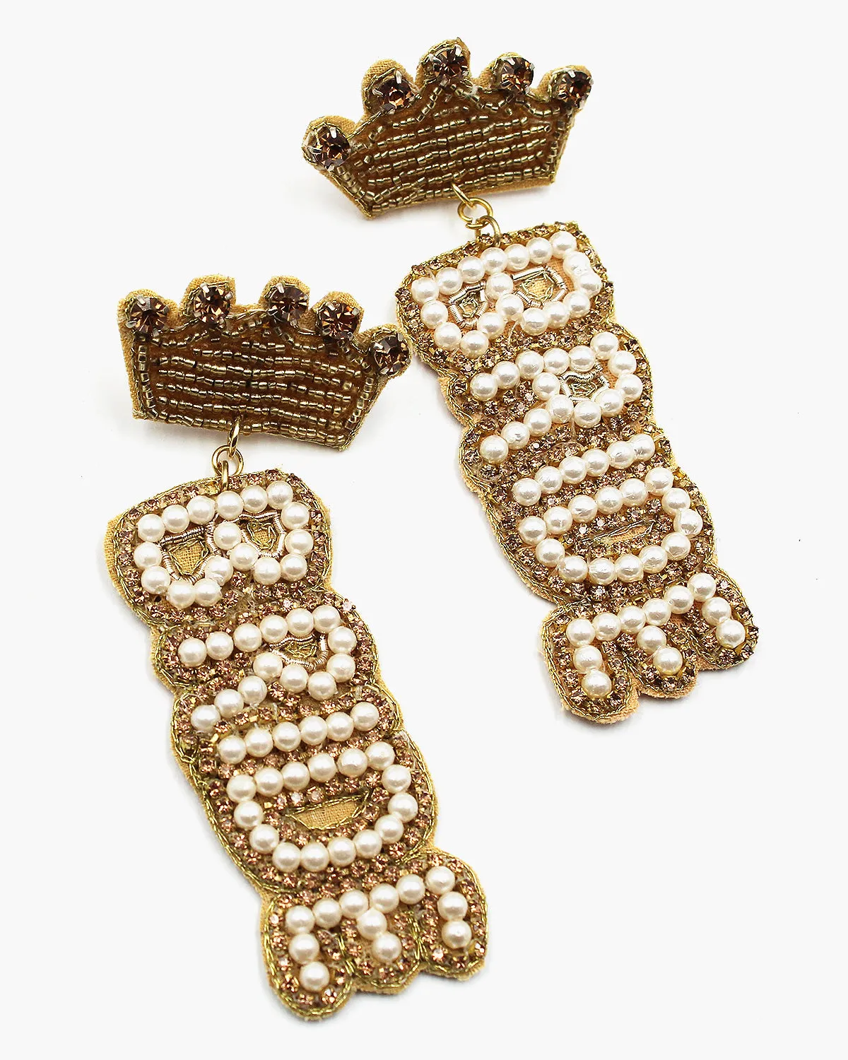 'BRIDE' Pearl & Rhinestone Earrings