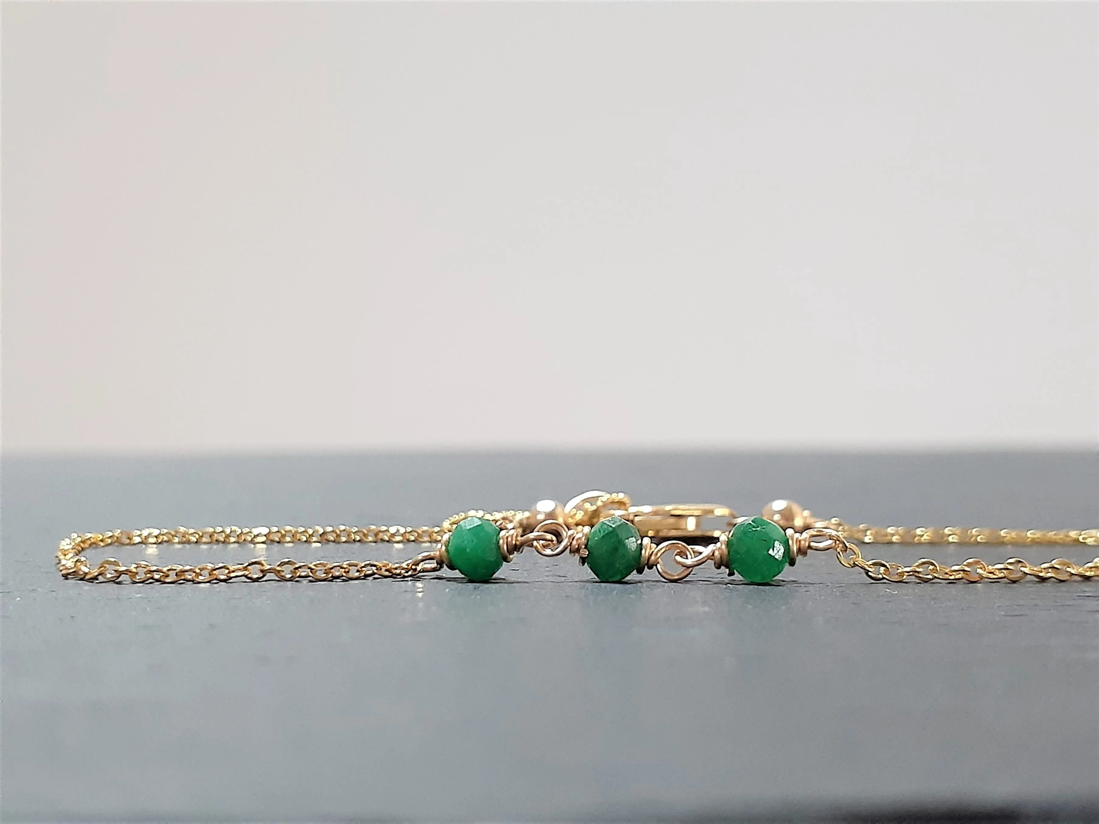Dainty Emerald Anklet