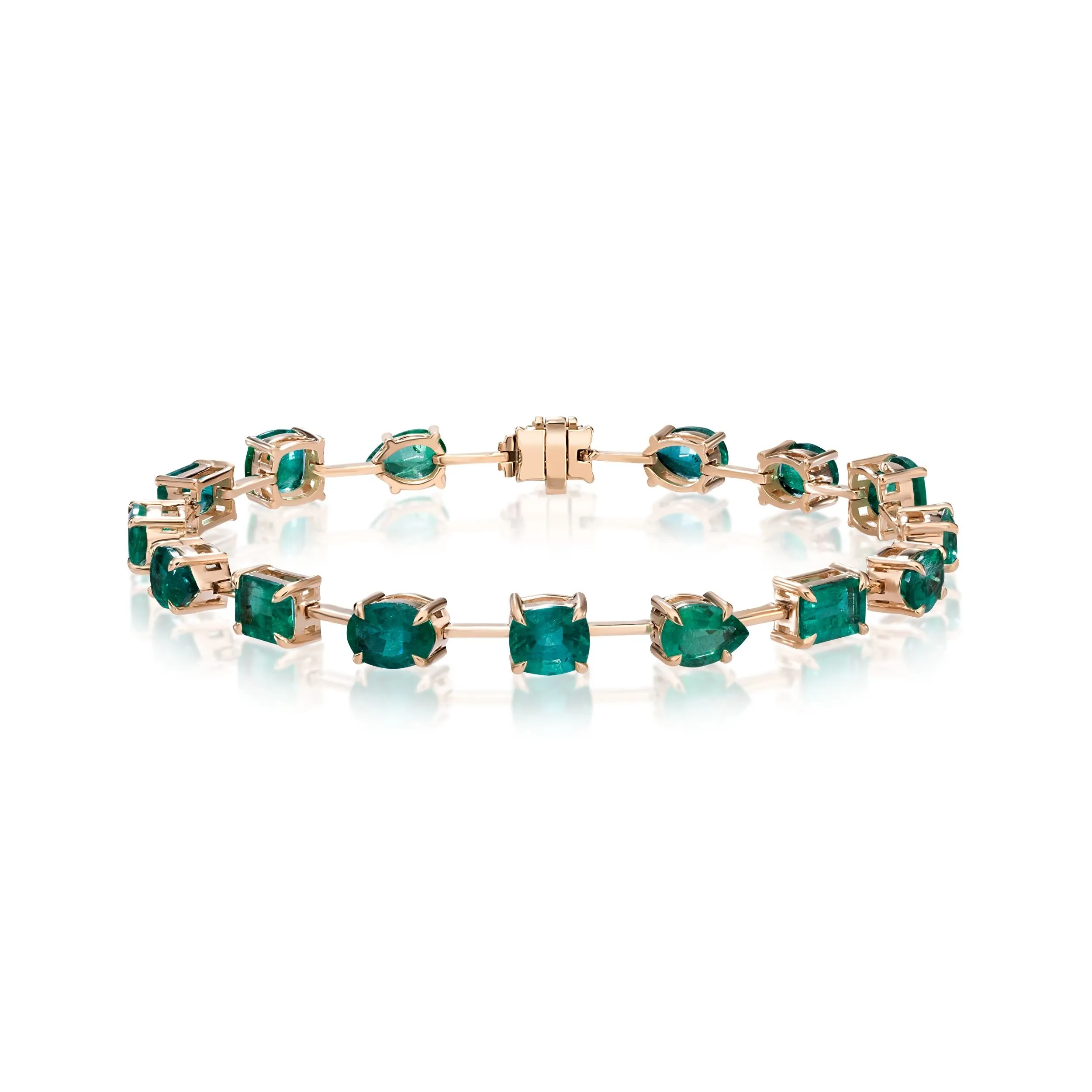 Emerald Mix Shape Bracelet - 11.57ct TW