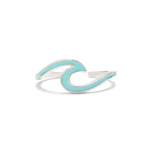 Enamel Wave Toe Ring - Silver/Blue