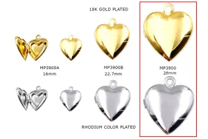 MP3900 Heart Locket 28mm CHOOSE COLOR BELOW