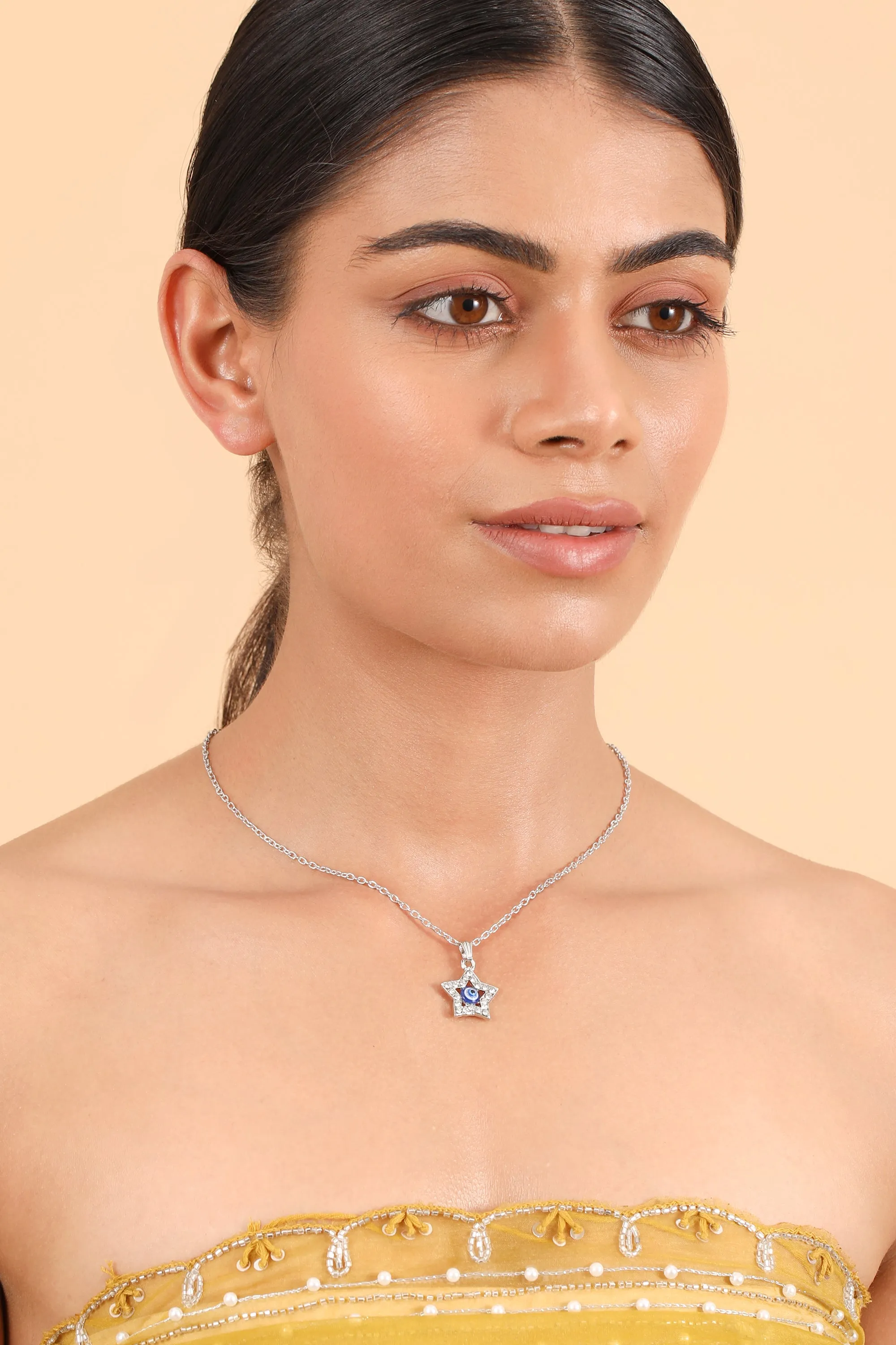 Pearlfect Evil Eye Star Locket