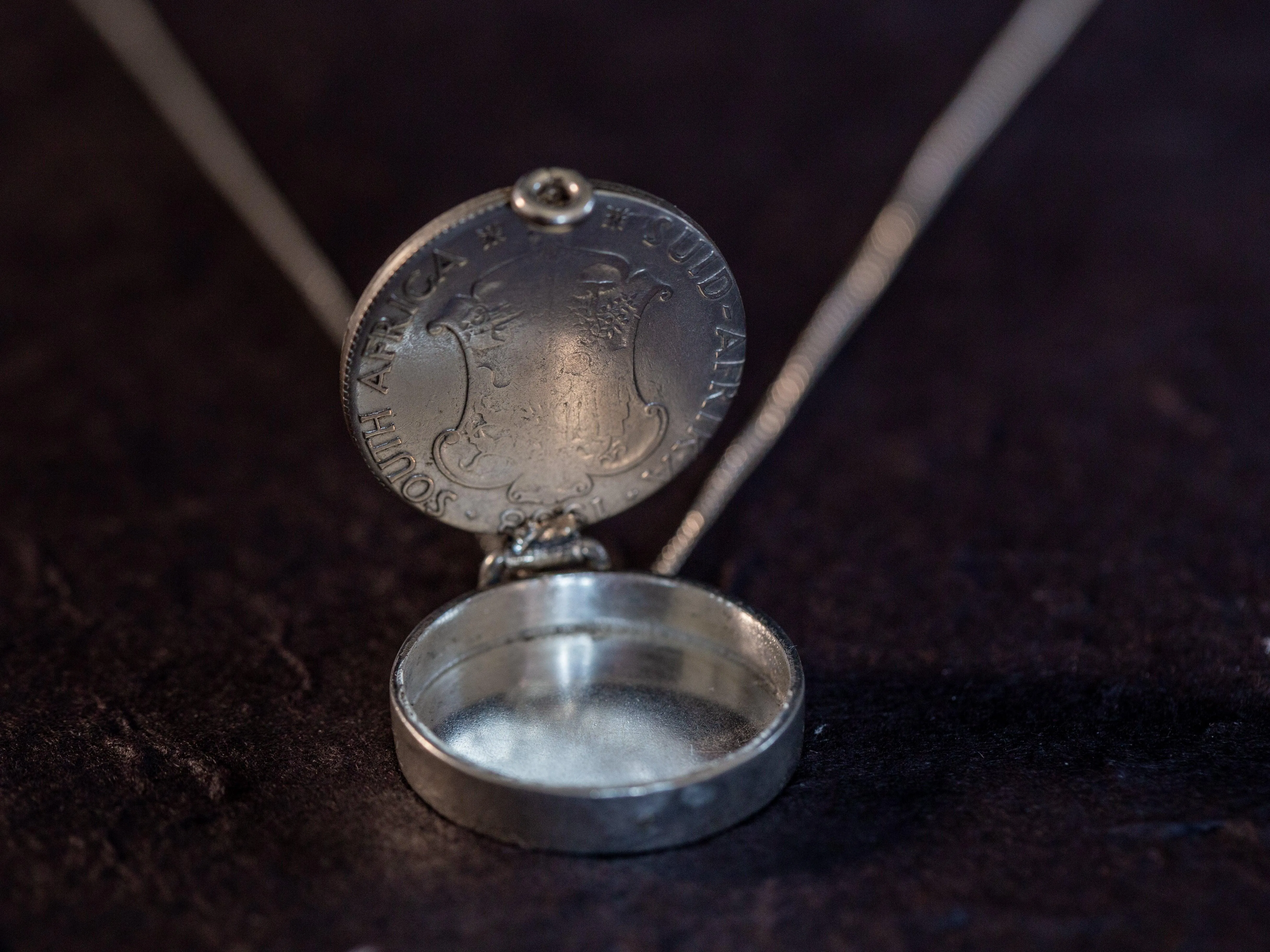 Silver Coin Locket Necklace