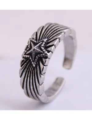 TR12 Silver Star Design Toe Ring