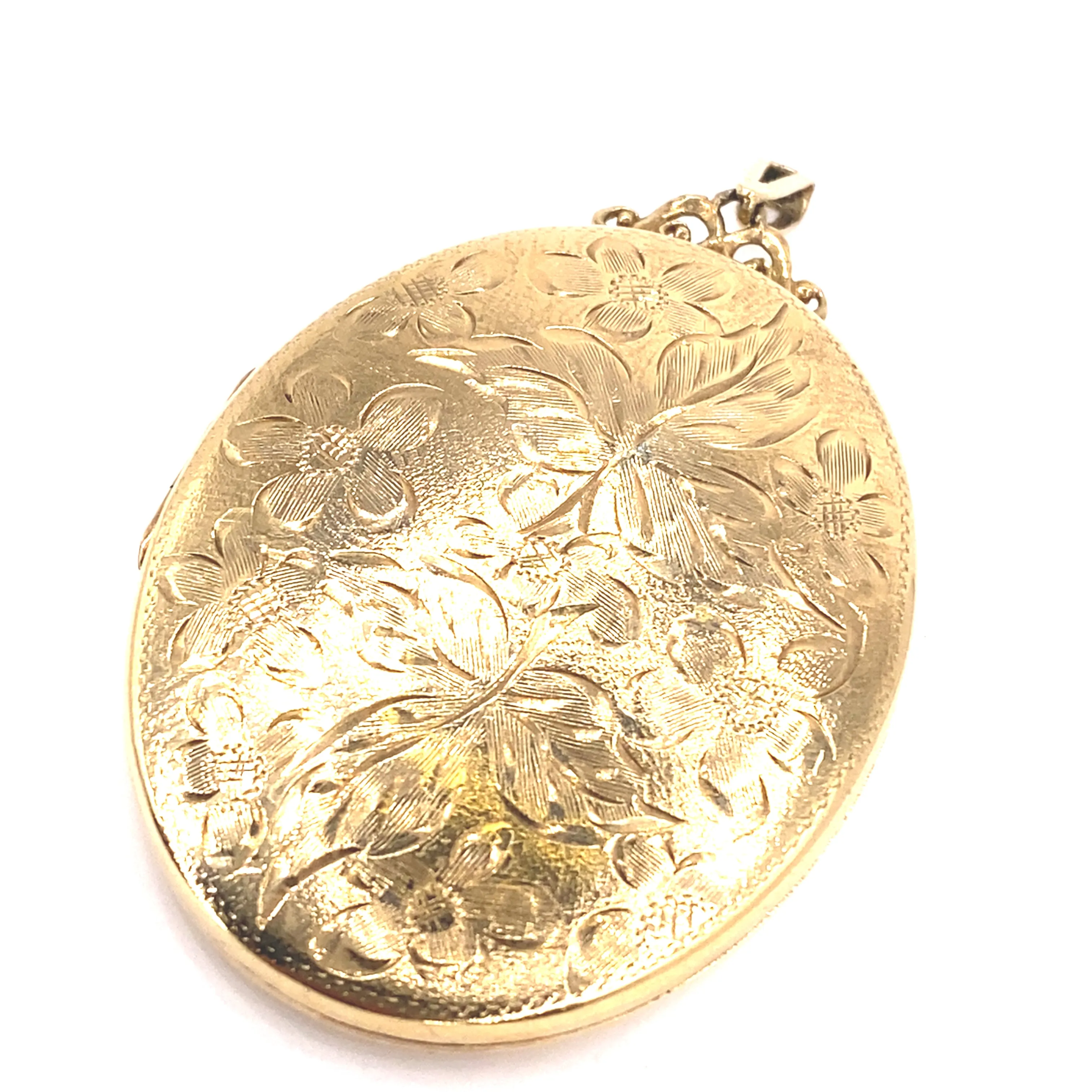 Women’s 9ct Yellow Gold Heavy Engraved Locket - 23g