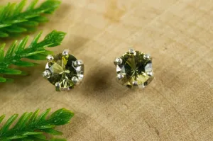 Yellow Tanzanite Sterling Silver Earrings; Genuine Unteated Tanzanite; Tanzanite Earrings