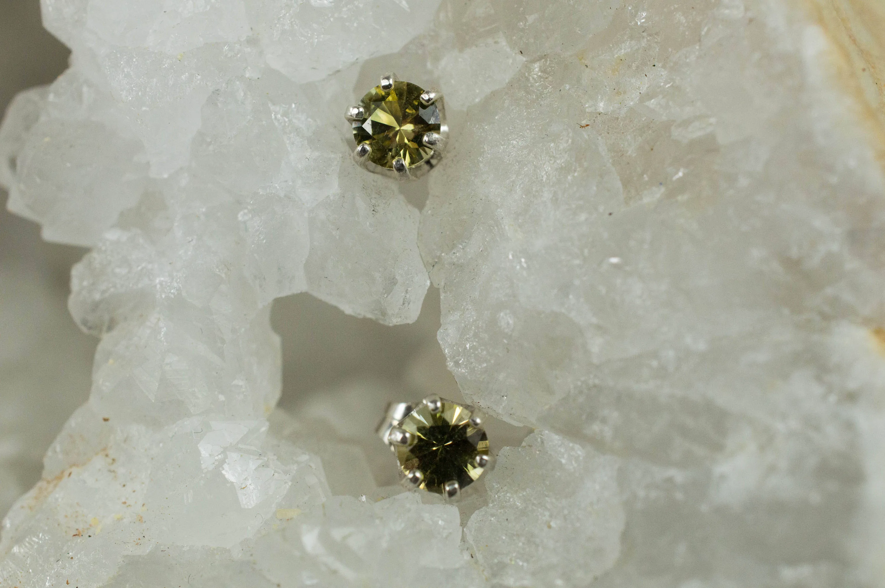 Yellow Tanzanite Sterling Silver Earrings; Genuine Unteated Tanzanite; Tanzanite Earrings