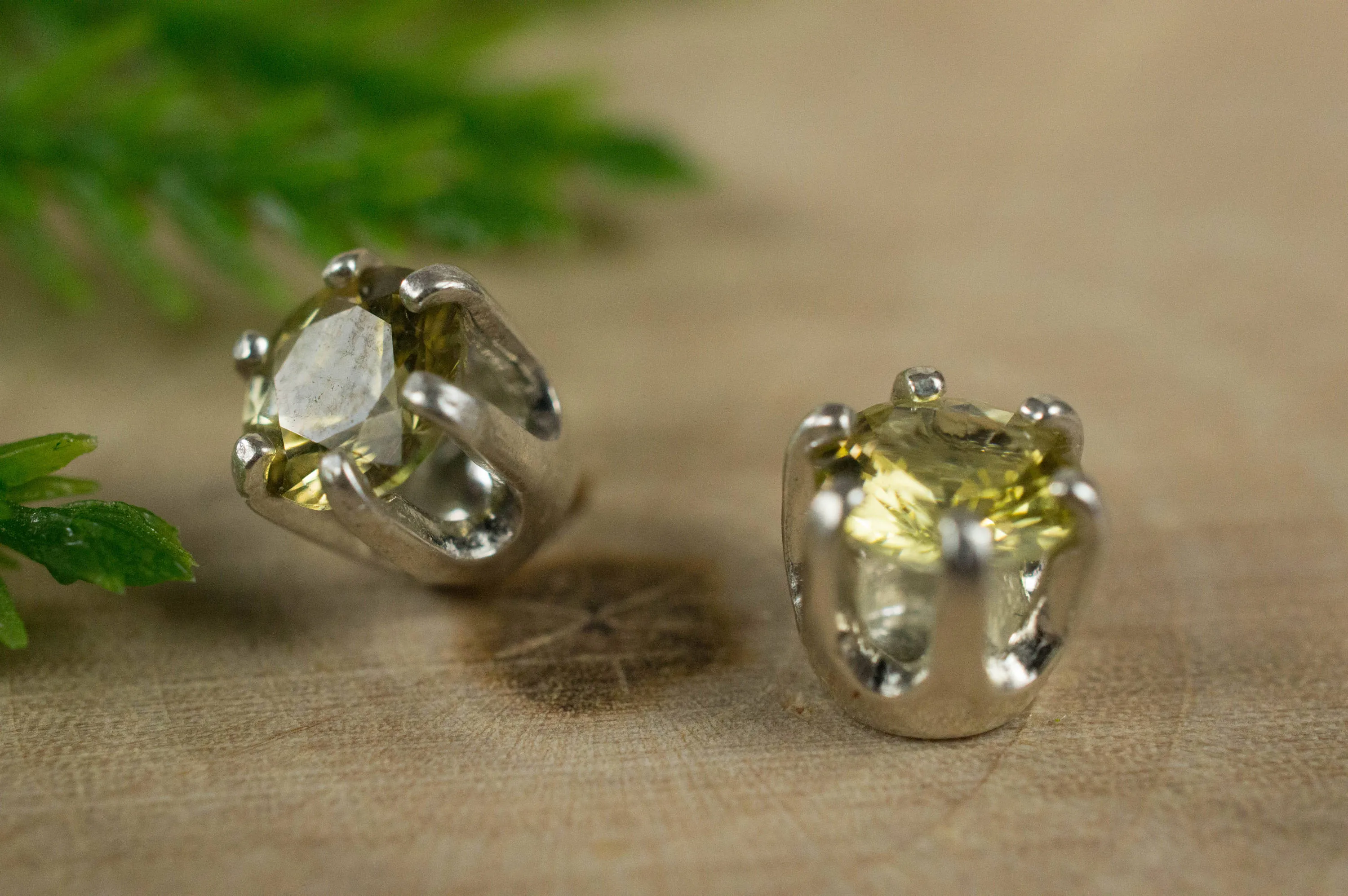 Yellow Tanzanite Sterling Silver Earrings; Genuine Unteated Tanzanite; Tanzanite Earrings