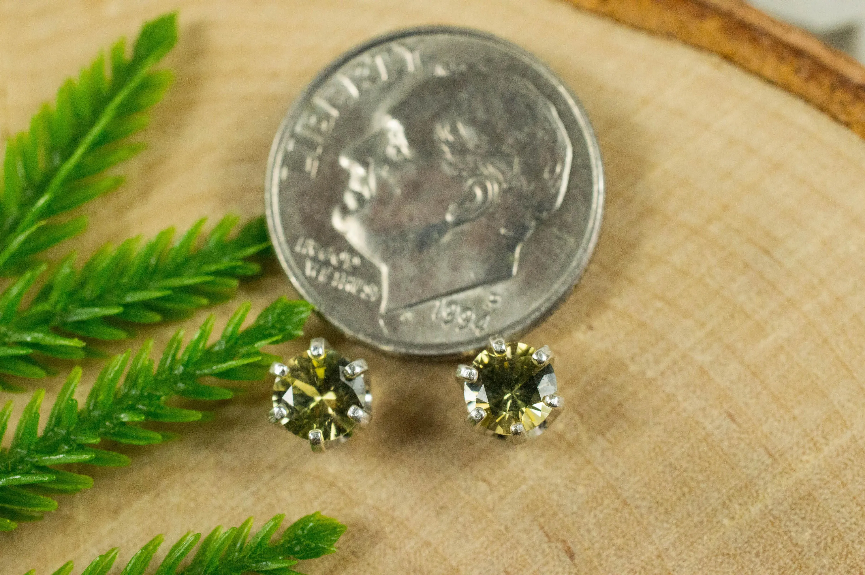 Yellow Tanzanite Sterling Silver Earrings; Genuine Unteated Tanzanite; Tanzanite Earrings